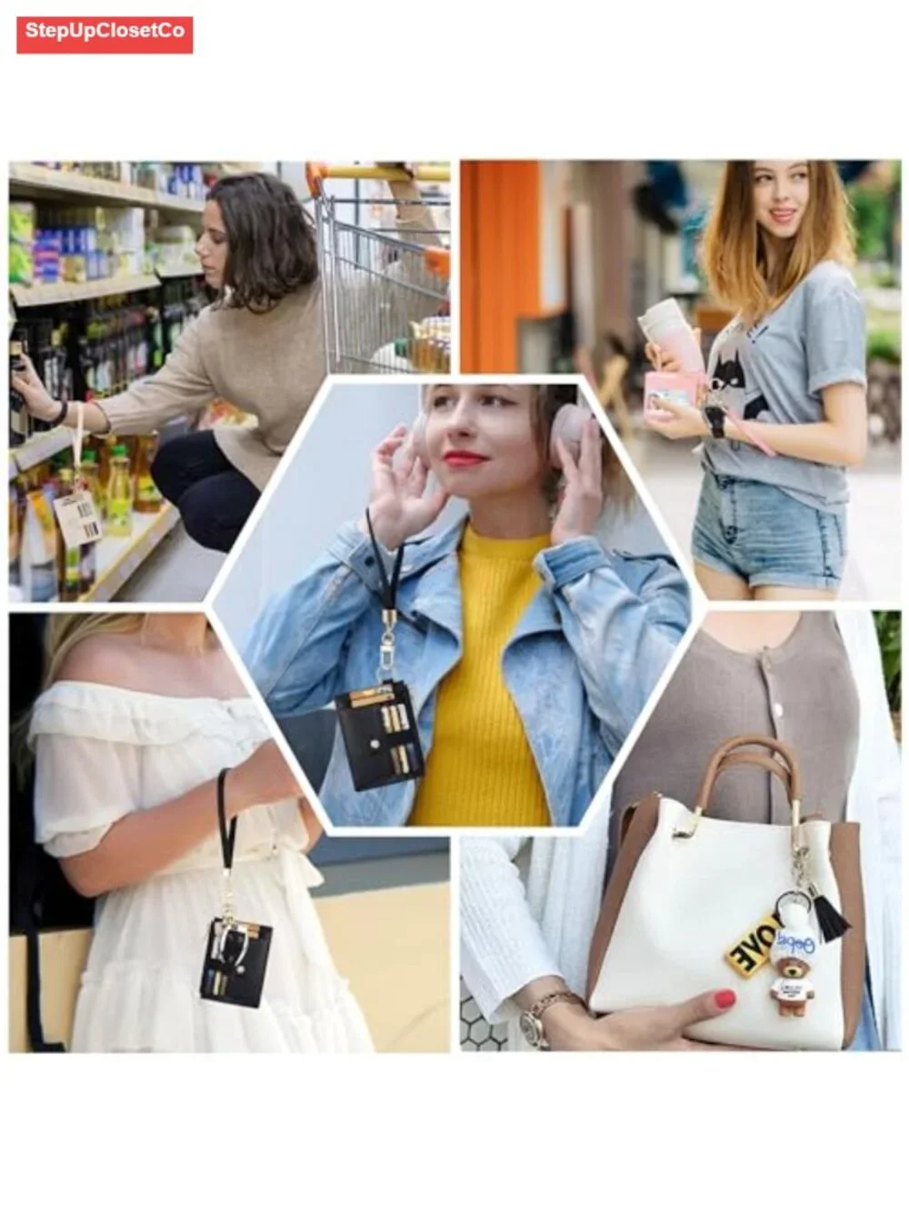 RFID Blocking Wristlet Wallet PU Leather Slim Card Holder with Keychain